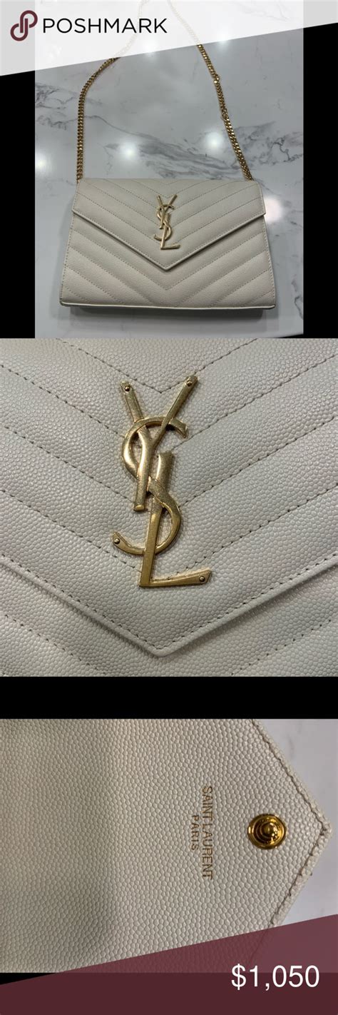 ysl white wallet